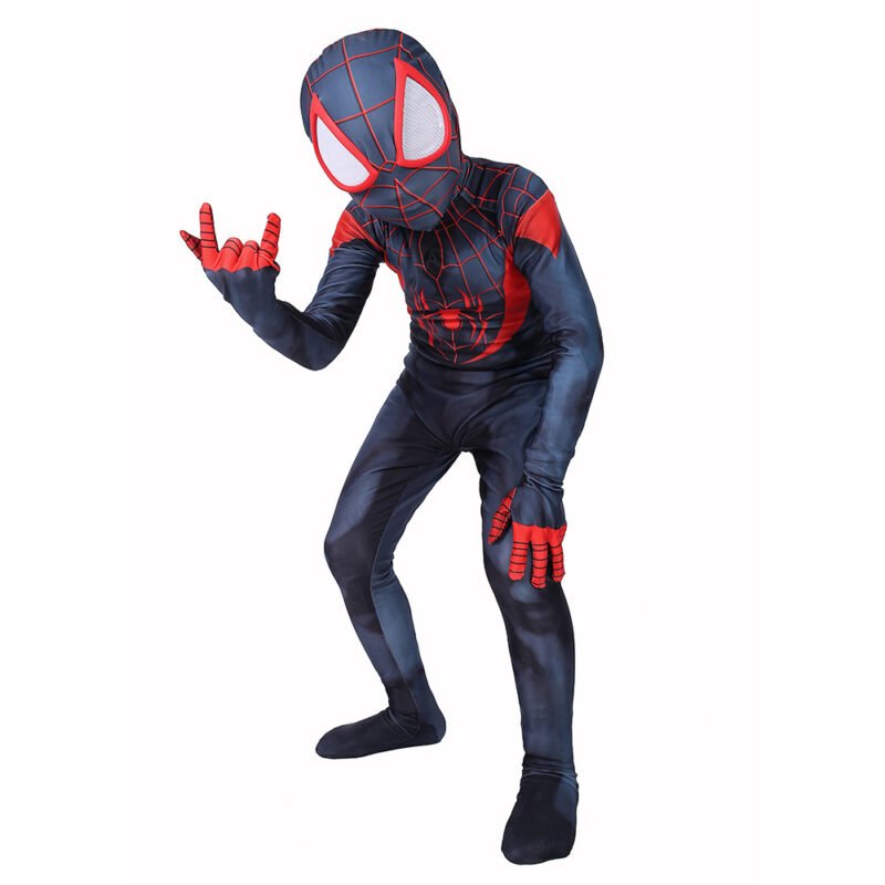 Kids Amazing Spider-Man suit cosplay Miles Morales superhero jumpsuit Halloween costume X'mas birthday - Image 2