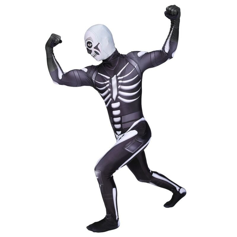 Halloween Fortress Night Skull Trooper Skeleton Cosplay Zentai Costume Bodysuit - Image 5