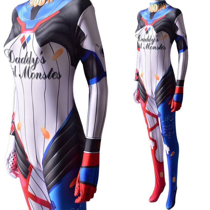 Game Overwatch D.VA Harley Quinn Cosplay Costume-Suicide Squad Costume Halloween X'mas Valentine's day birthday gift comic-con game outfit - Image 4