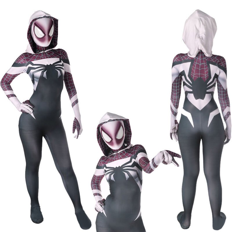 Spider-Gwen Jumpsuit Gwen Stacy Cosplay Costume Halloween X’mas Valentine’s day birthday gift comic-con game outfit - Image 2