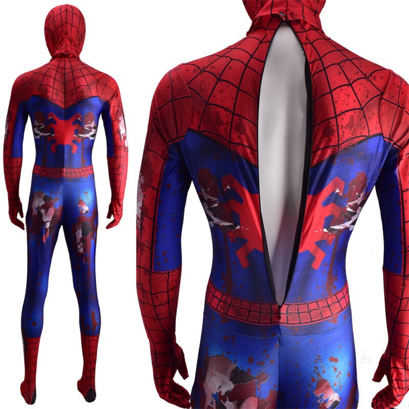 Spider Man Battle Damaged Suit Cosplay Costume Halloween X’mas Valentine’s day birthday gift comic-con game outfit - Image 4