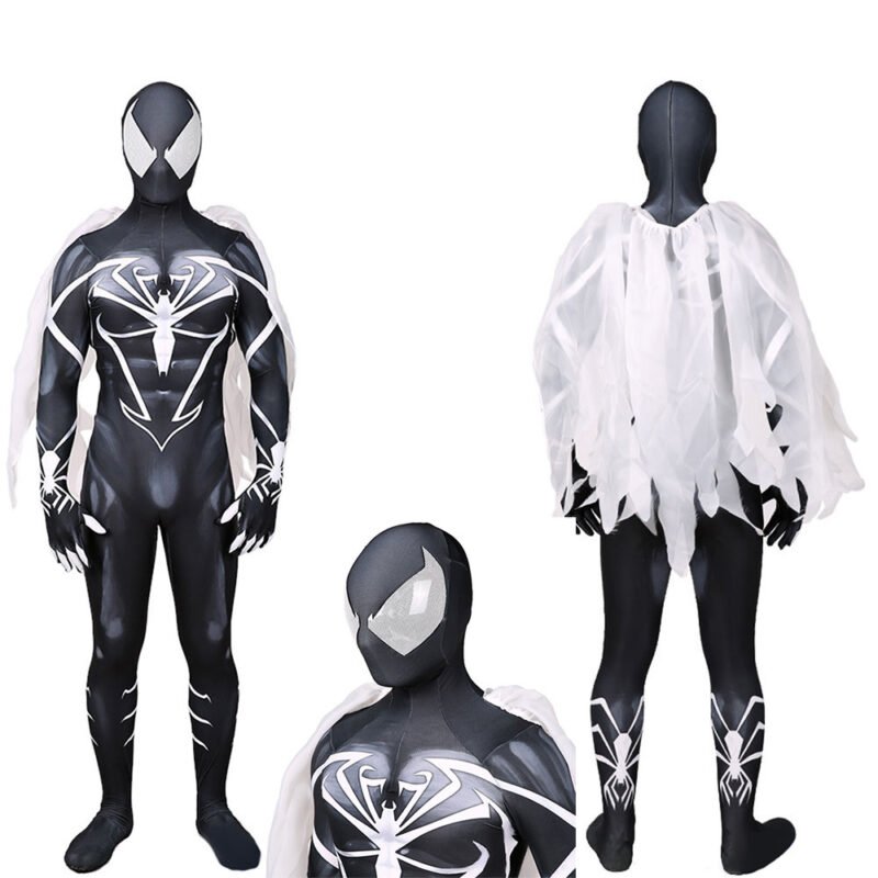 Black Spiderman SYMBIOTE Jumpsuit Spider-man Cosplay Costume Halloween X'mas Valentine's day birthday gift comic-con game outfit - Image 4
