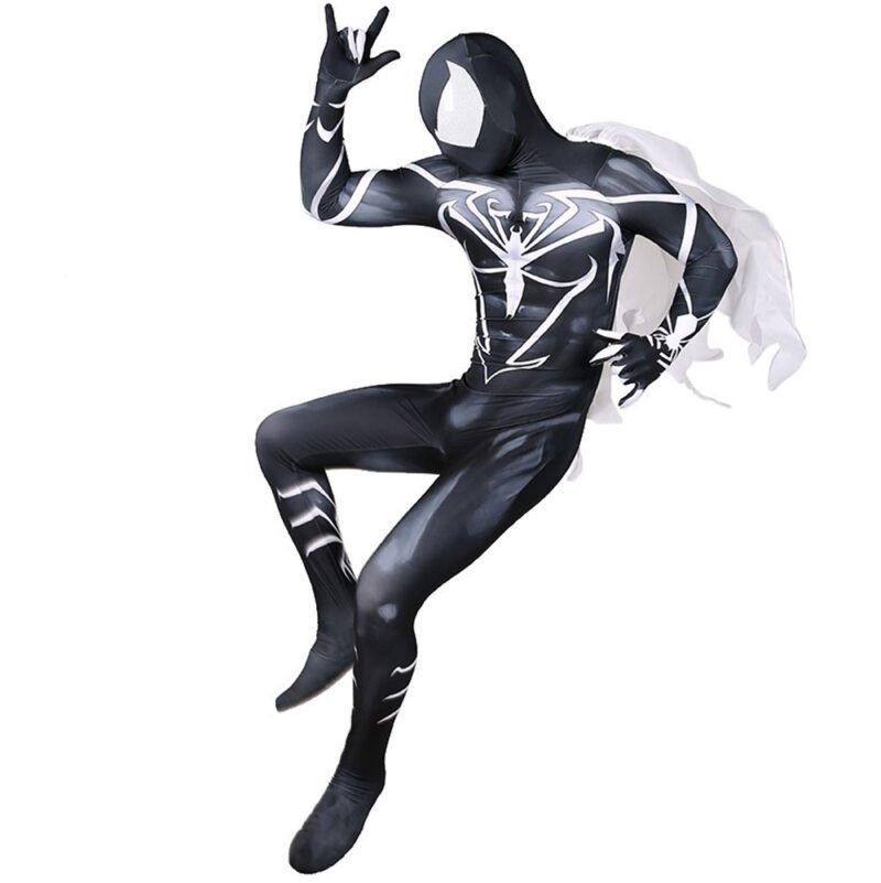Black Spiderman SYMBIOTE Jumpsuit Spider-man Cosplay Costume Halloween X'mas Valentine's day birthday gift comic-con game outfit - Image 5