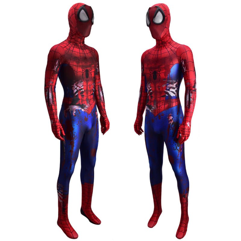 Spider Man Battle Damaged Suit Cosplay Costume Halloween X’mas Valentine’s day birthday gift comic-con game outfit - Image 6