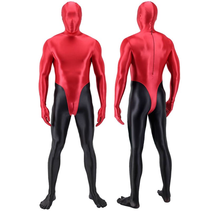 SPANDEX SLICK FUNSUIT  RED&BLACK - Image 2