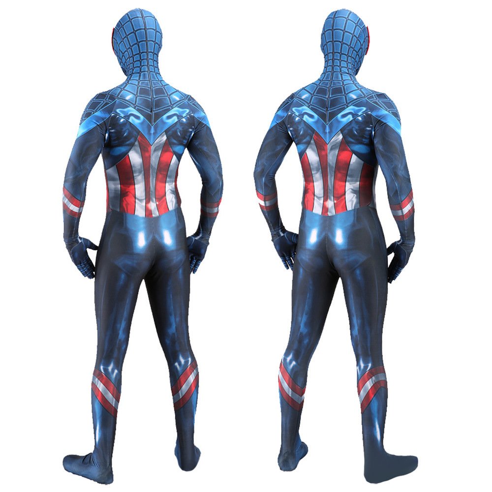 Captain America Spider-Man Jumpsuit Spiderman Cosplay Costume Halloween x’mas christmas birthday gift toys party make-up outfit - Image 4